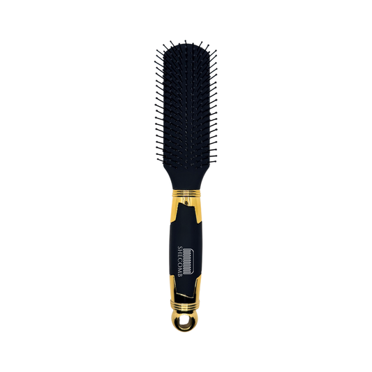 Matte Black Styling Hair Brush – Narrow Detangling Brush for Short Hair